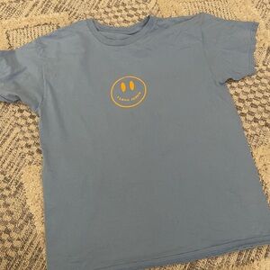 I Love Jesus Smiley Smily Face Blue Yellow Tee T-Shirt Medium